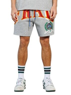 First Row Art Dept. Pen & Brush Flock Emb. Shorts. 